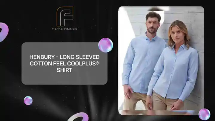 Henbury - Long Sleeved Cotton Feel Coolplus&reg; Shirt by@Outfy