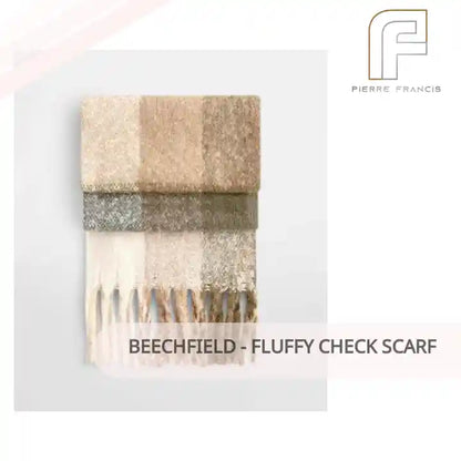 Beechfield - Fluffy Check Scarf by@Outfy