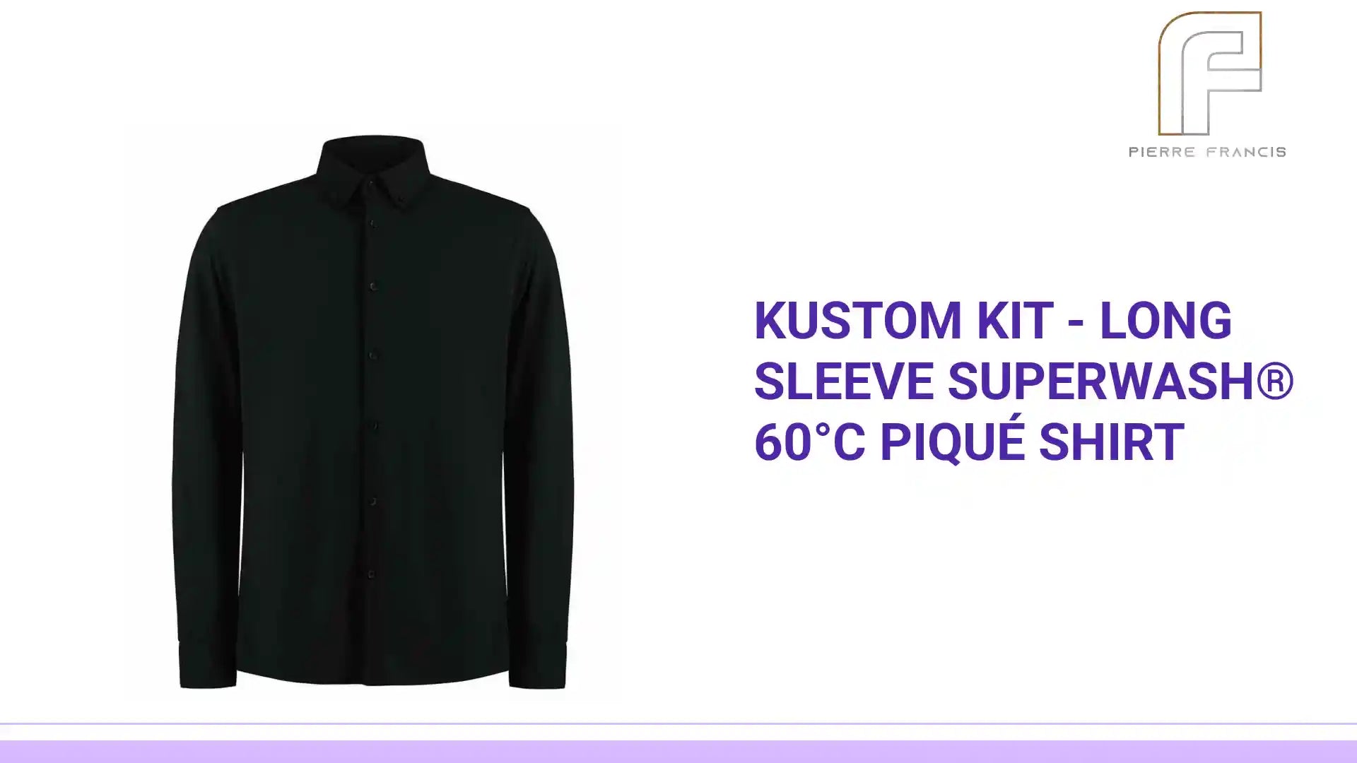 Kustom Kit - Long Sleeve Superwash&reg; 60&deg;C Piqu&eacute; Shirt by@Outfy