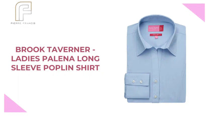 Brook Taverner - Ladies Palena Long Sleeve Poplin Shirt by@Outfy