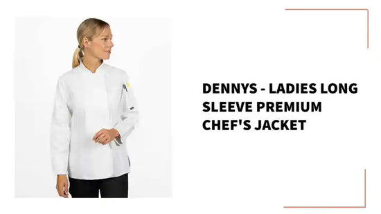 Dennys - Ladies Long Sleeve Premium Chef's Jacket by@Outfy