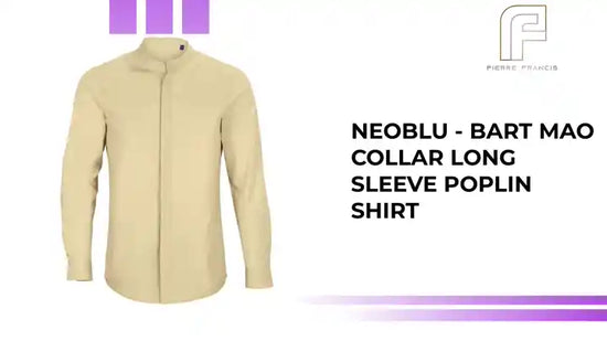 NEOBLU - Bart Mao Collar Long Sleeve Poplin Shirt by@Outfy