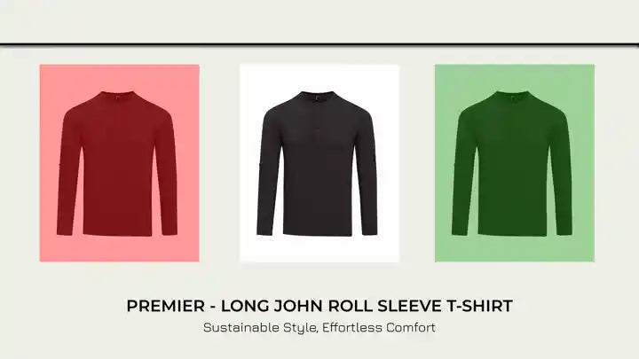 Premier - Long John Roll Sleeve T-Shirt by@Outfy