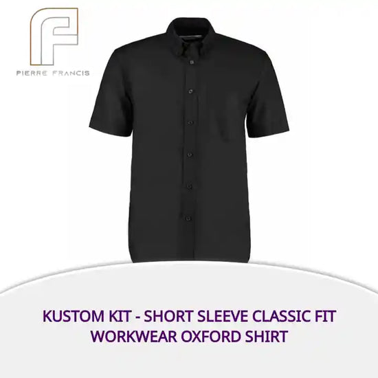 Kustom Kit - Short Sleeve Classic Fit Workwear Oxford Shirt by@Outfy