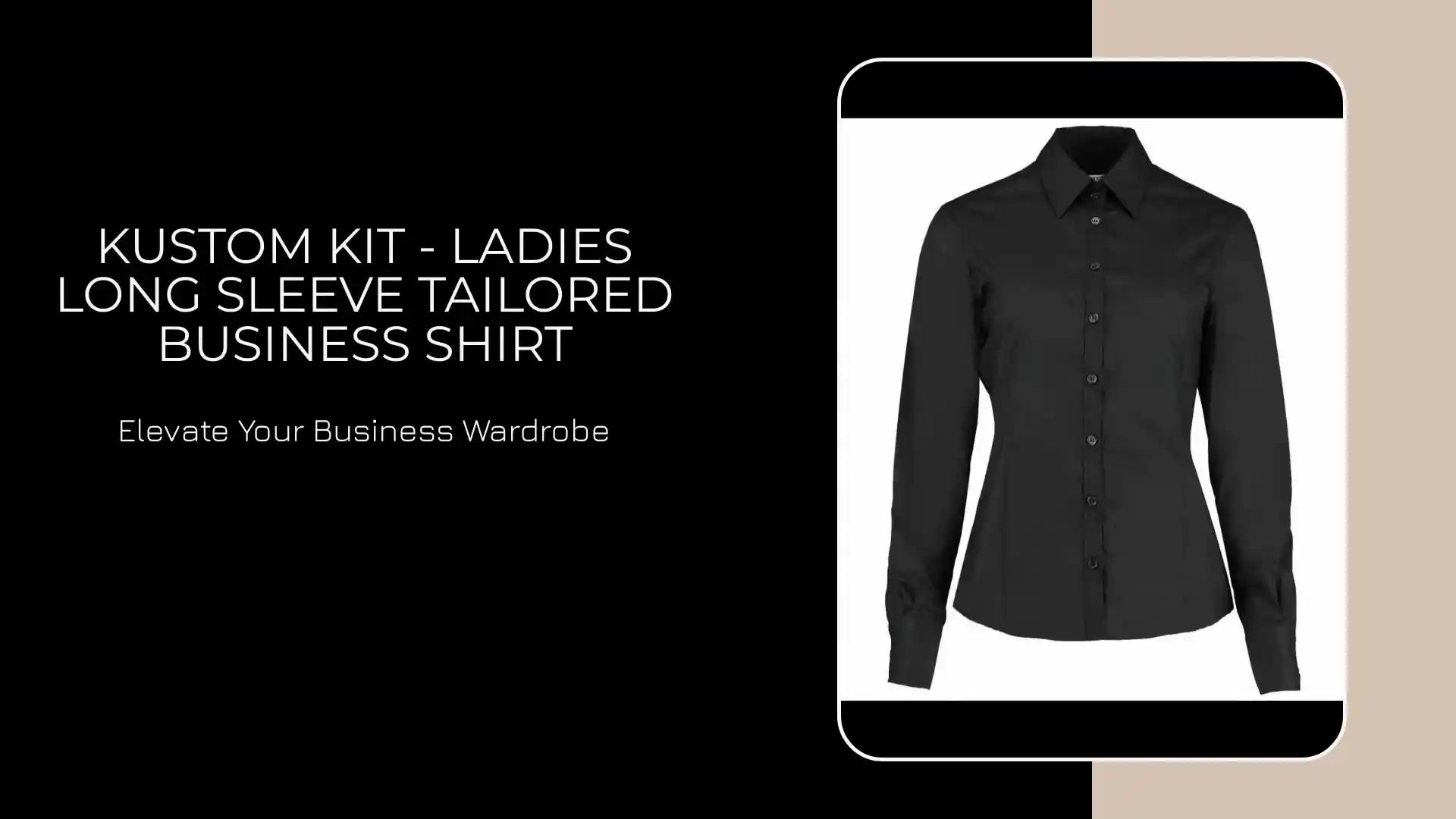 Kustom Kit - Ladies Long Sleeve Tailored Business Shirt by@Outfy