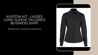 Kustom Kit - Ladies Long Sleeve Tailored Business Shirt by@Outfy