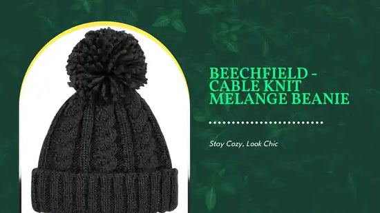 Beechfield - Cable Knit Melange Beanie by@Outfy