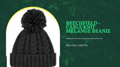 Beechfield - Cable Knit Melange Beanie by@Outfy