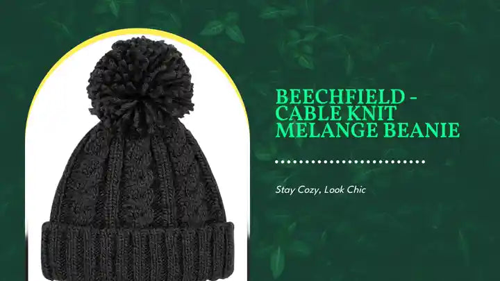 Beechfield - Cable Knit Melange Beanie by@Outfy