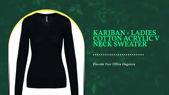 Kariban - Ladies Cotton Acrylic V Neck Sweater by@Outfy