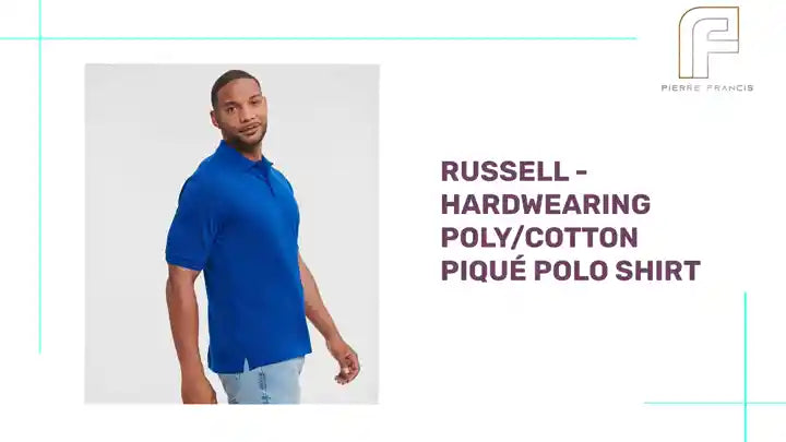 Russell - Hardwearing Poly/Cotton Piqu&eacute; Polo Shirt by@Outfy