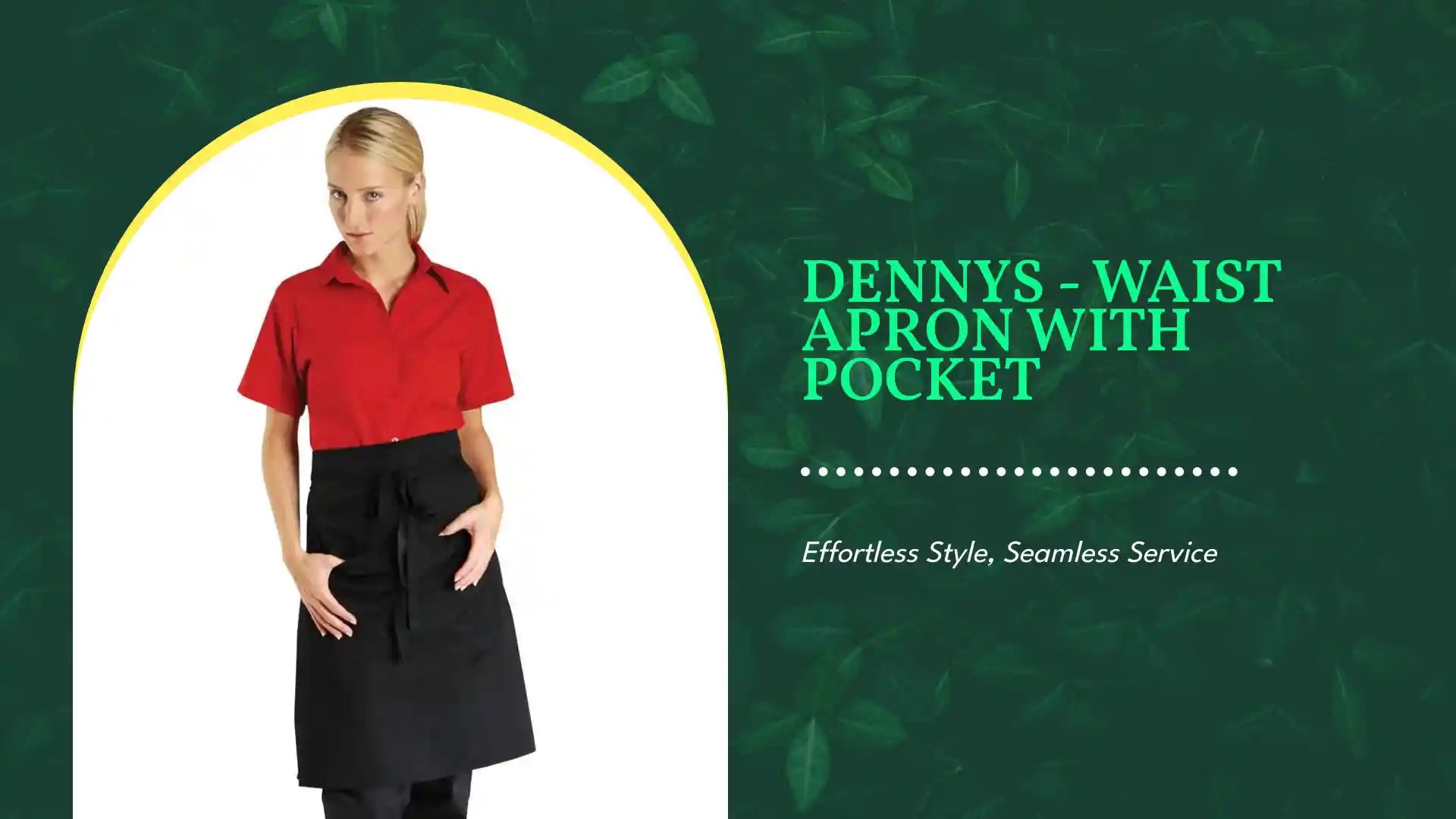 Dennys - Waist Apron with Pocket - DE122 BLK ONE