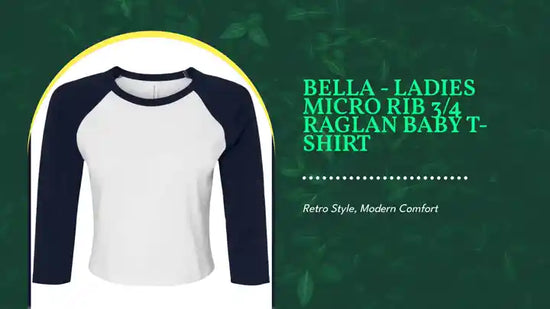 Bella - Ladies Micro Rib 3/4 Raglan Baby T-Shirt by@Outfy