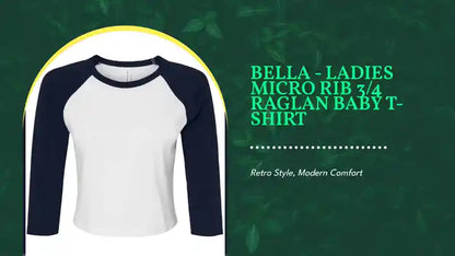Bella - Ladies Micro Rib 3/4 Raglan Baby T-Shirt by@Outfy