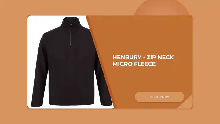 Henbury - Zip Neck Micro Fleece by@Outfy