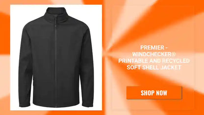 Premier - Windchecker&reg; Printable and Recycled Soft Shell Jacket by@Outfy