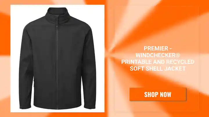 Premier - Windchecker&reg; Printable and Recycled Soft Shell Jacket by@Outfy