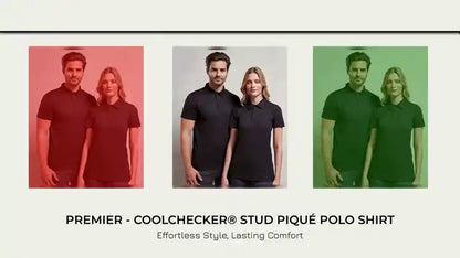 Premier - Coolchecker&reg; Stud Piqu&eacute; Polo Shirt by@Outfy