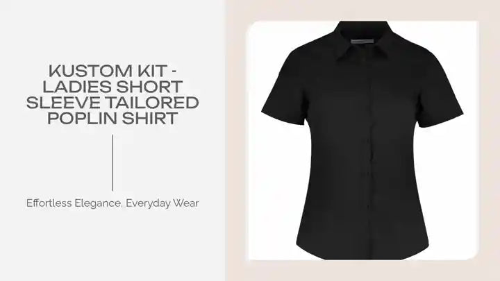 Kustom Kit - Ladies Short Sleeve Tailored Poplin Shirt by@Outfy