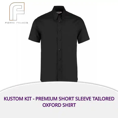 Kustom Kit - Premium Short Sleeve Tailored Oxford Shirt by@Outfy