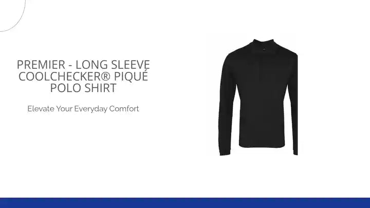 Premier - Long Sleeve Coolchecker&reg; Piqu&eacute; Polo Shirt by@Outfy