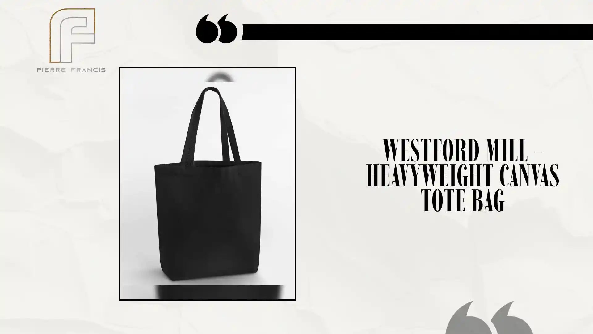 Westford Mill - Heavyweight Canvas Tote Bag - W697 BLK ONE