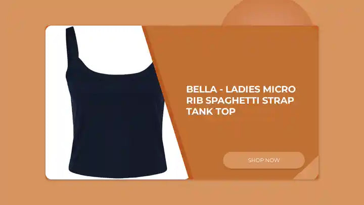 Bella - Ladies Micro Rib Spaghetti Strap Tank Top by@Outfy