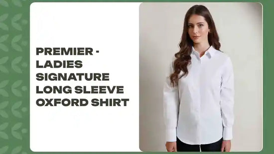 Premier - Ladies Signature Long Sleeve Oxford Shirt by@Outfy