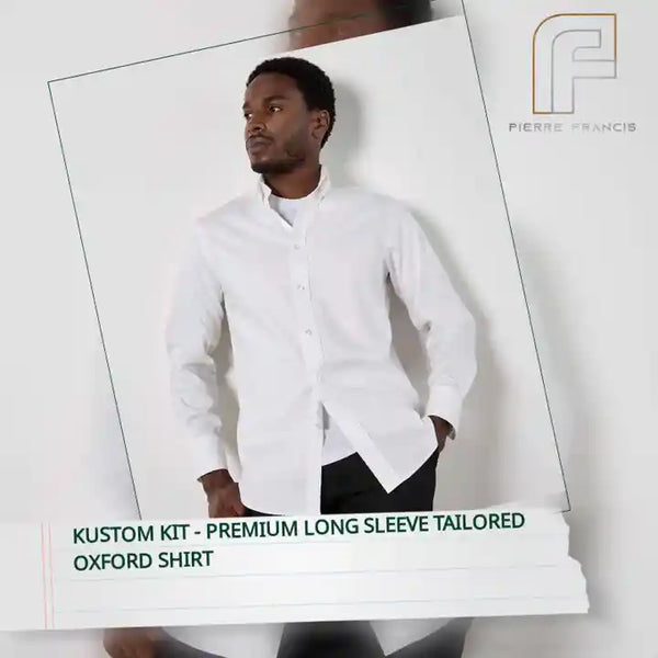 Kustom Kit - Premium Long Sleeve Tailored Oxford Shirt by@Outfy