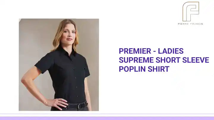 Premier - Ladies Supreme Short Sleeve Poplin Shirt by@Outfy
