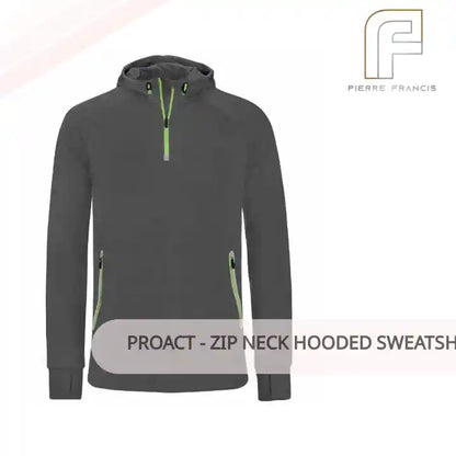 Proact - Zip Neck Hooded Sweatshirt by@Outfy