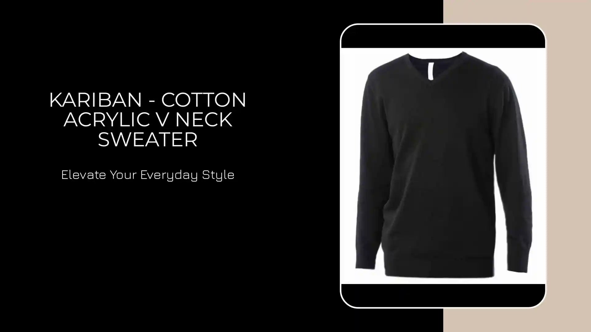 Kariban - Cotton Acrylic V Neck Sweater by@Outfy