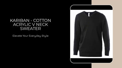 Kariban - Cotton Acrylic V Neck Sweater by@Outfy