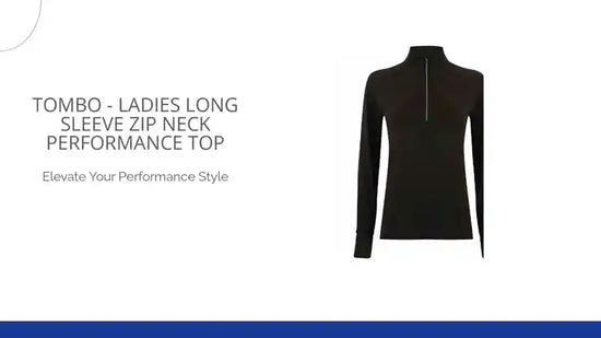 Tombo - Ladies Long Sleeve Zip Neck Performance Top by@Outfy