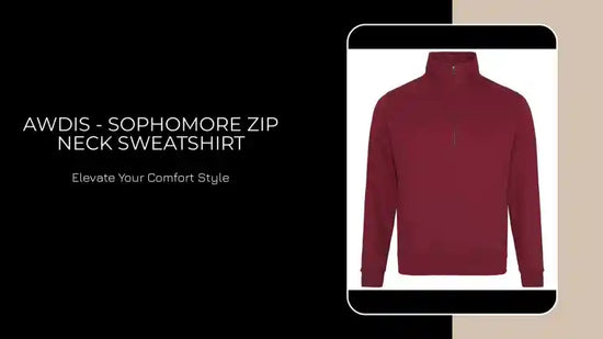 AWDis - Sophomore Zip Neck Sweatshirt by@Outfy