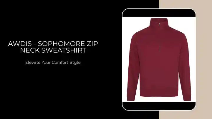 AWDis - Sophomore Zip Neck Sweatshirt by@Outfy
