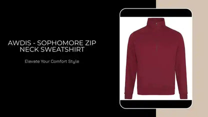 AWDis - Sophomore Zip Neck Sweatshirt by@Outfy
