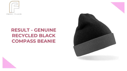Result - Genuine Recycled Black Compass Beanie by@Outfy