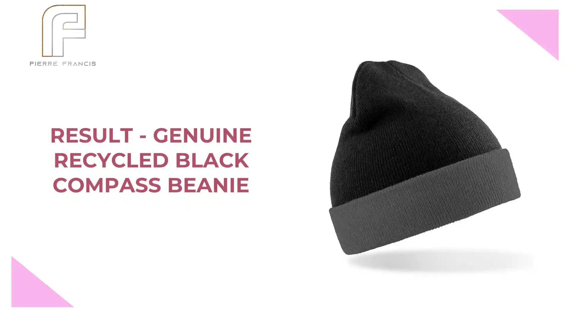 Result - Genuine Recycled Black Compass Beanie by@Outfy