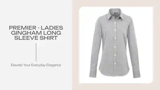 Premier - Ladies Gingham Long Sleeve Shirt by@Outfy