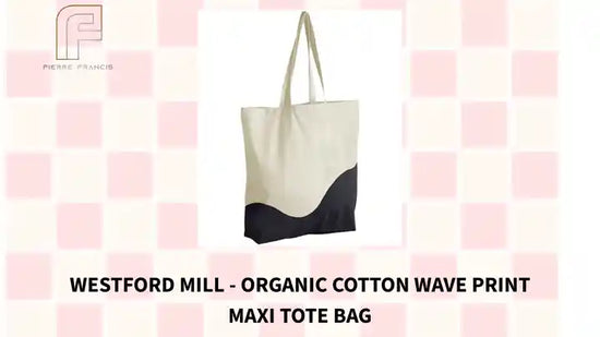 Westford Mill - Organic Cotton Wave Print Maxi Tote Bag by@Outfy