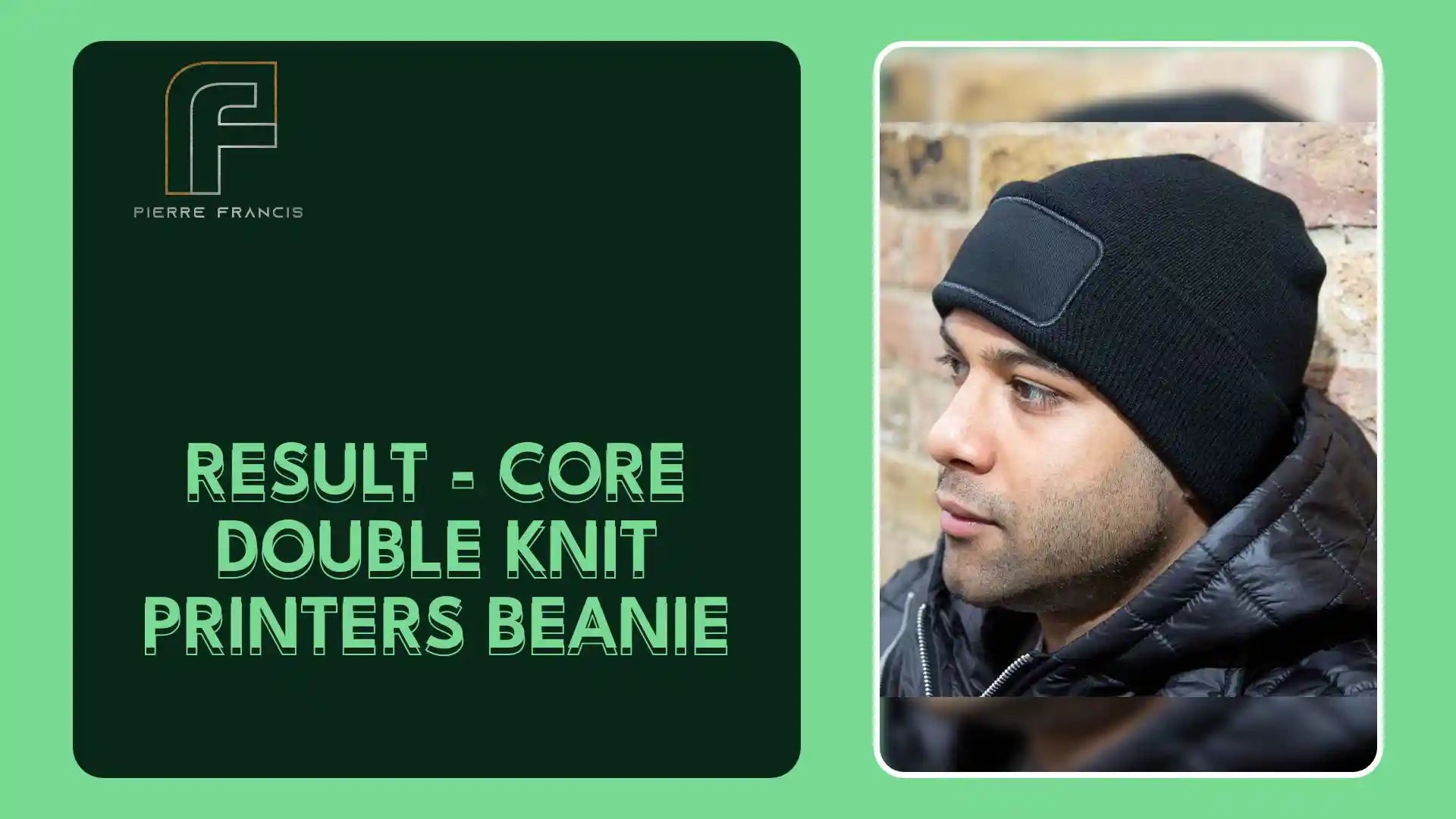 Result - Core Double Knit Printers Beanie - RC027 BLK ONE