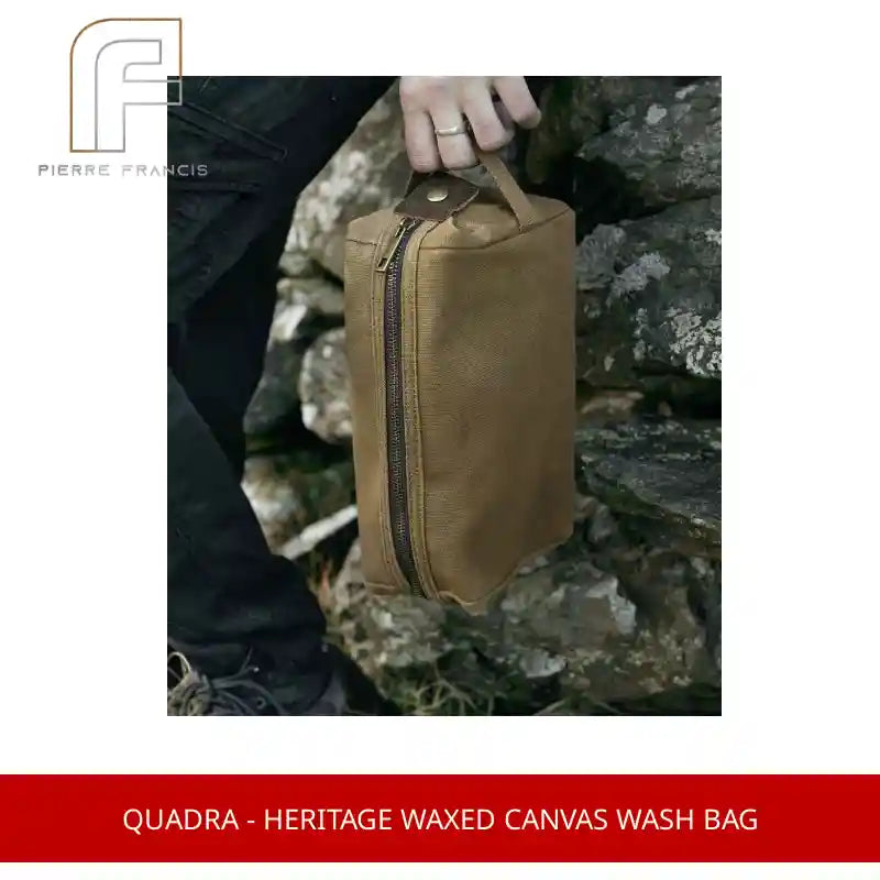 Quadra - Heritage Waxed Canvas Wash Bag by@Outfy