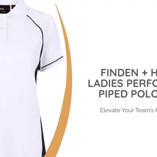 Finden + Hales - Ladies Performance Piped Polo Shirt - LV371 W/B/B S