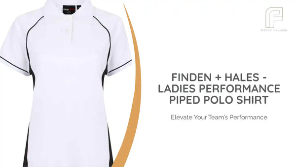 Finden + Hales - Ladies Performance Piped Polo Shirt - LV371 W/B/B S