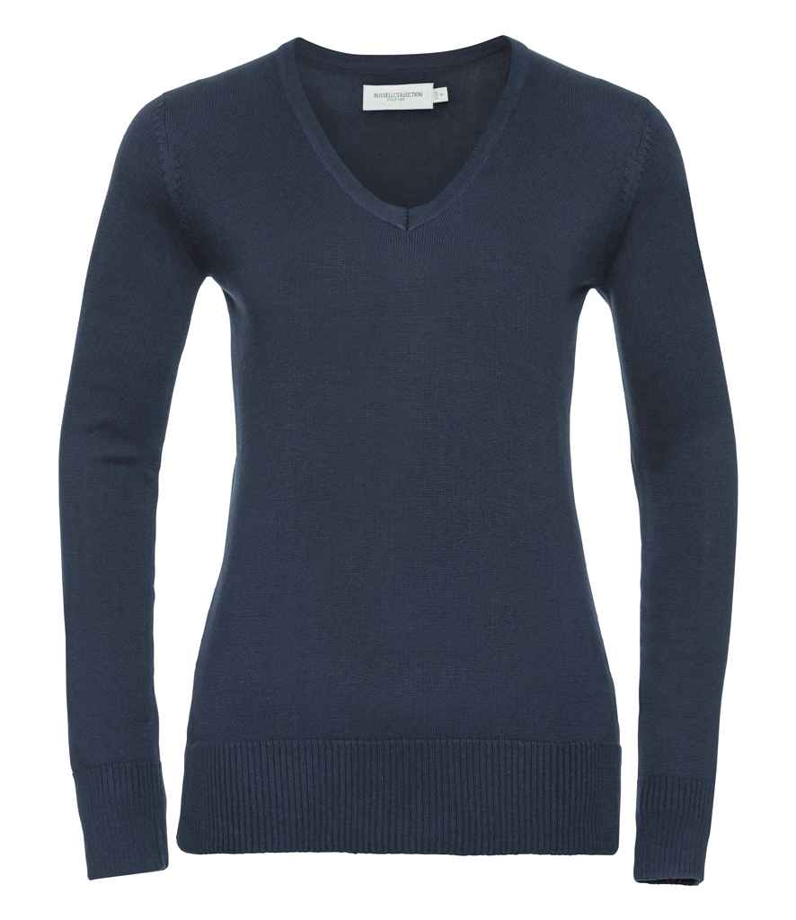 Russell Collection - Ladies Cotton Acrylic V Neck Sweater - Pierre Francis