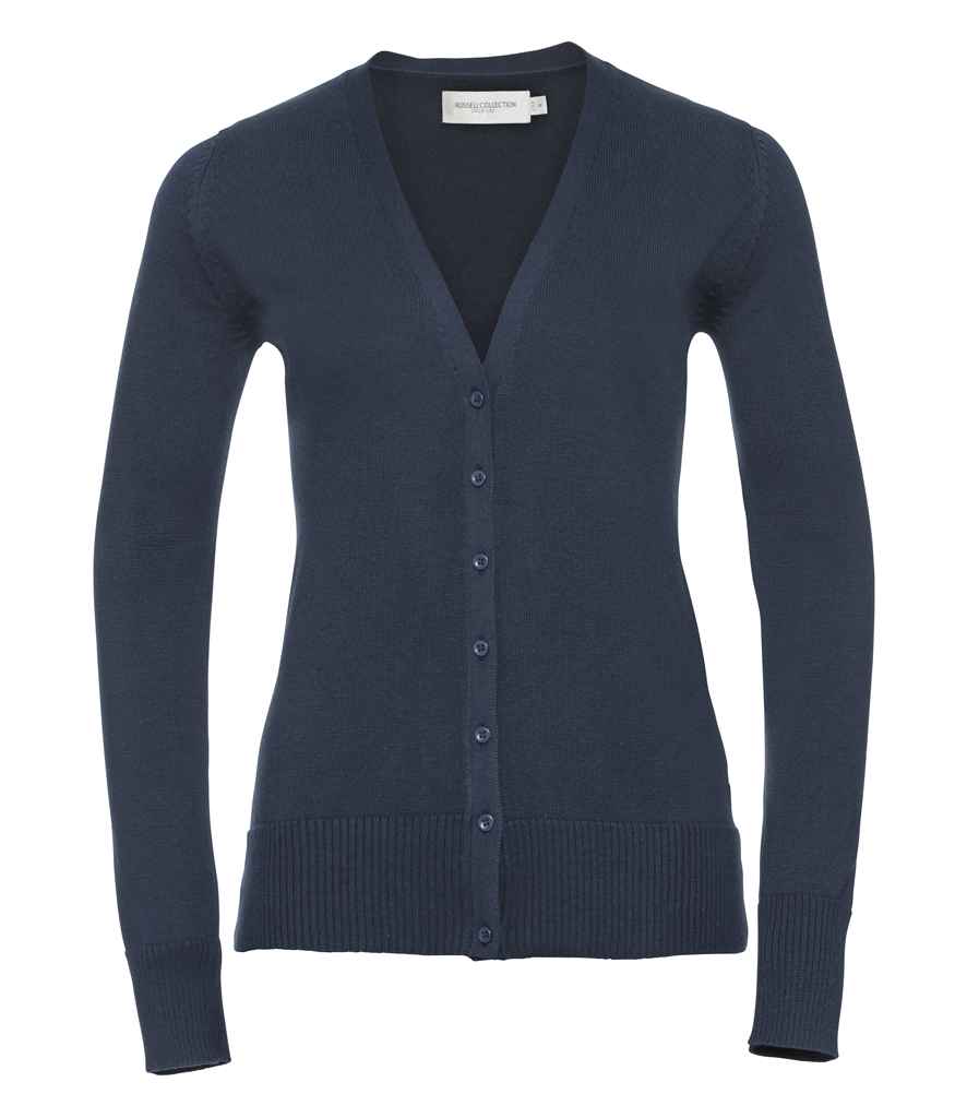 Russell Collection - Ladies Cotton Acrylic V Neck Cardigan - Pierre Francis