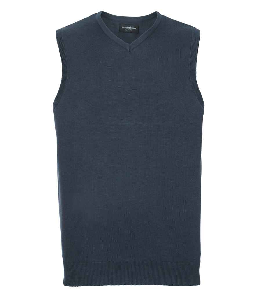 Russell Collection - Sleeveless Cotton Acrylic V Neck Sweater - Pierre Francis