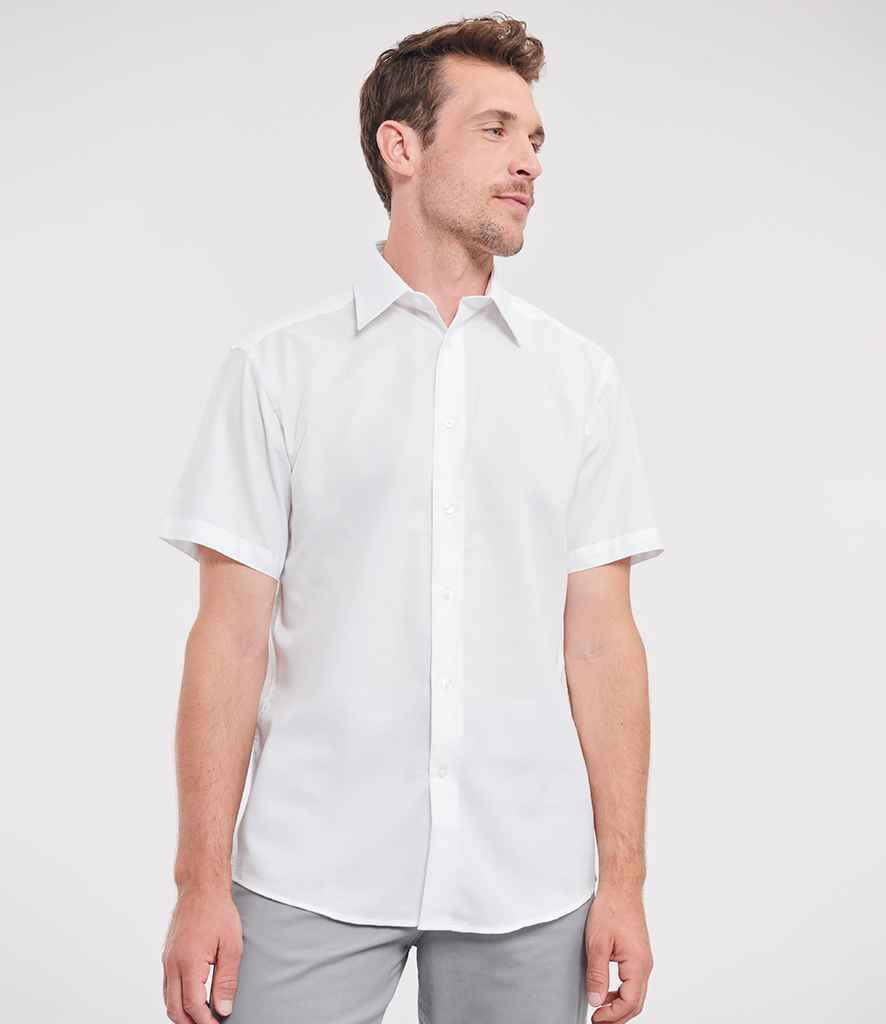Russell Collection - Short Sleeve Tailored Oxford Shirt - Pierre Francis