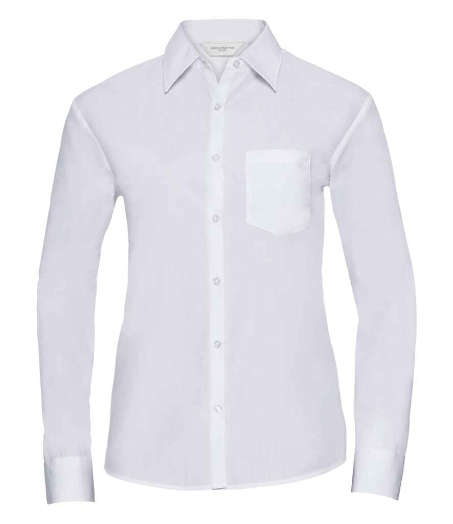 Russell Collection - Ladies Long Sleeve Easy Care Poplin Shirt - Pierre Francis